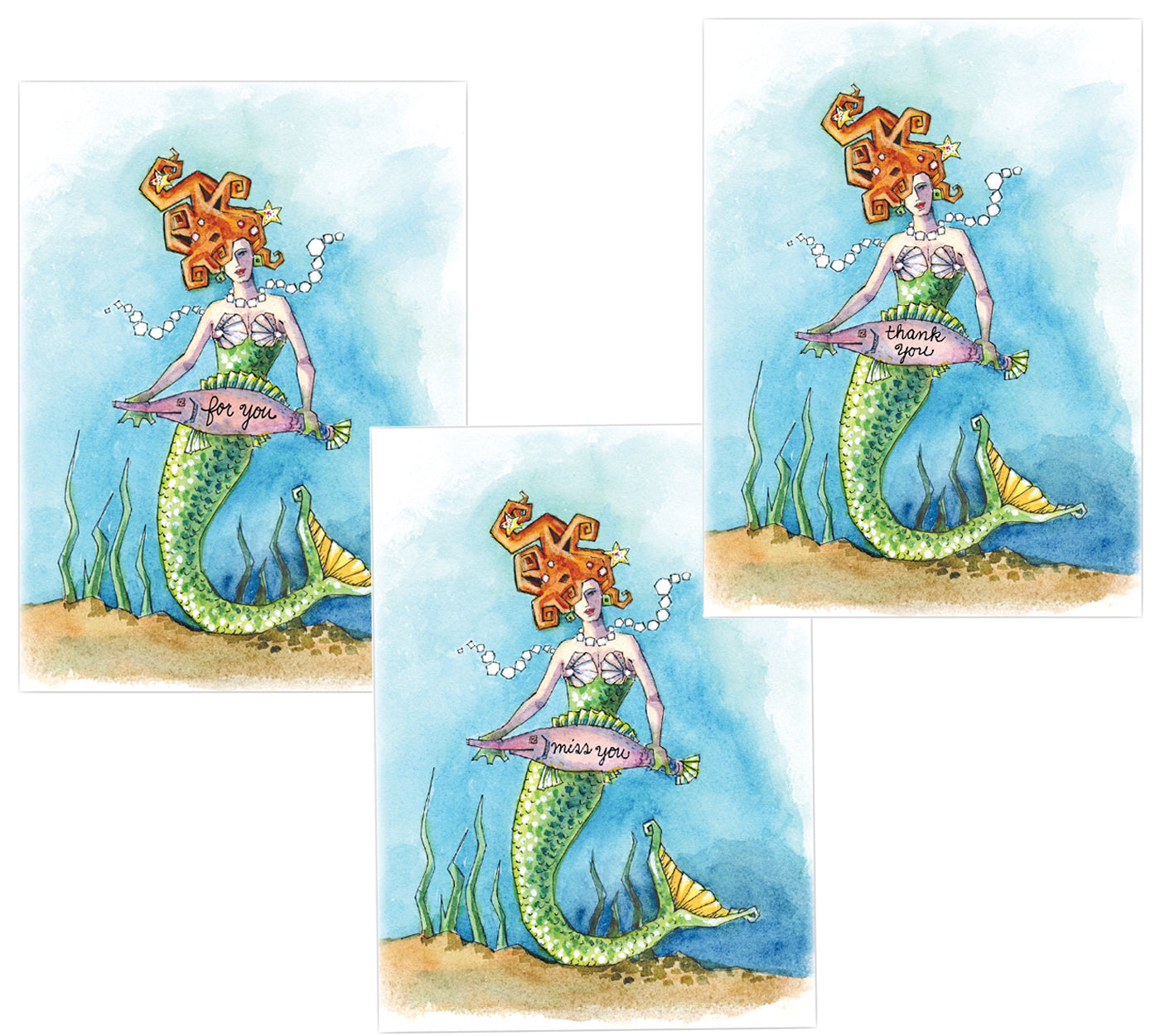 Mermaid Cards – 3 Messages