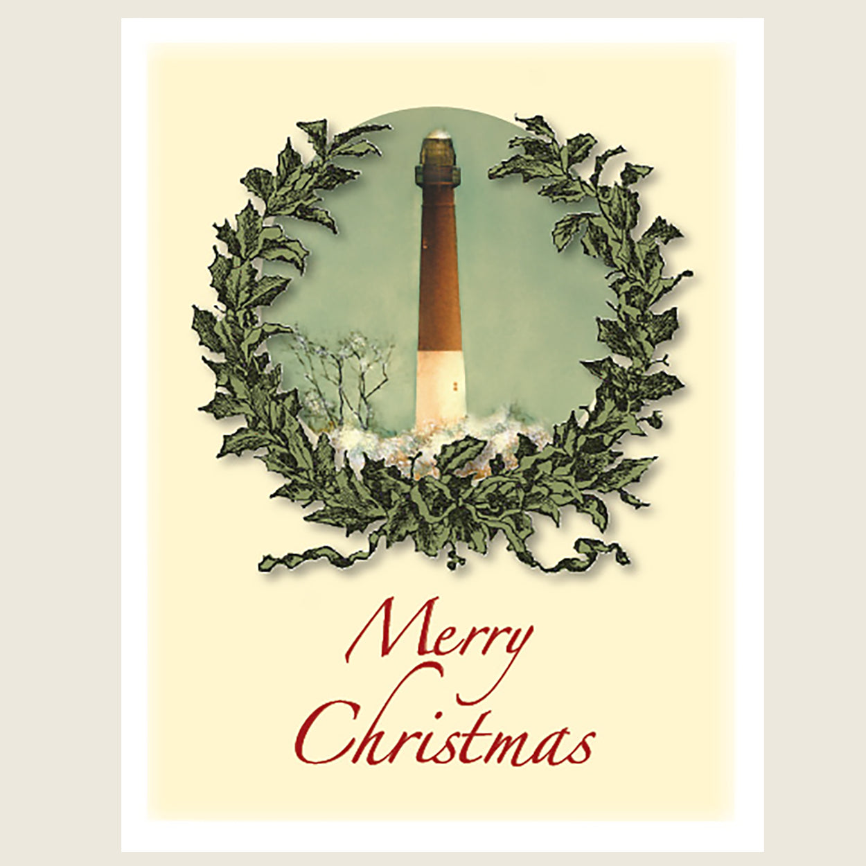 Merry Christmas Lighthouse Wreath