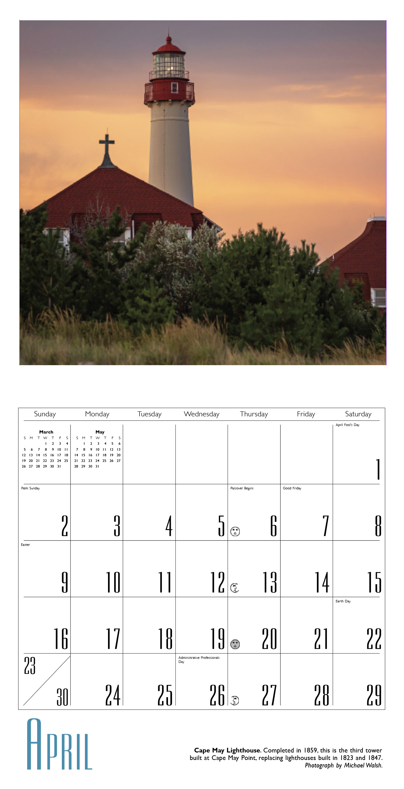 NJ lighthouse calendar