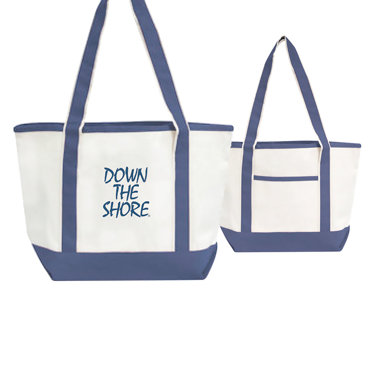 Embroidered Down The Shore Beach/Boat tote