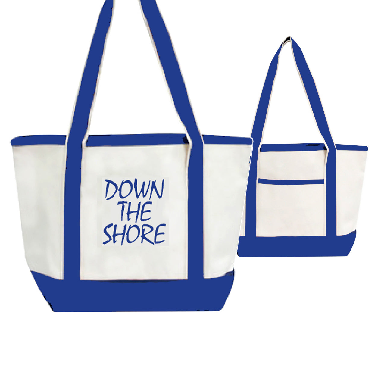 Embroidered Down The Shore Beach/Boat tote